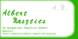 albert masztics business card